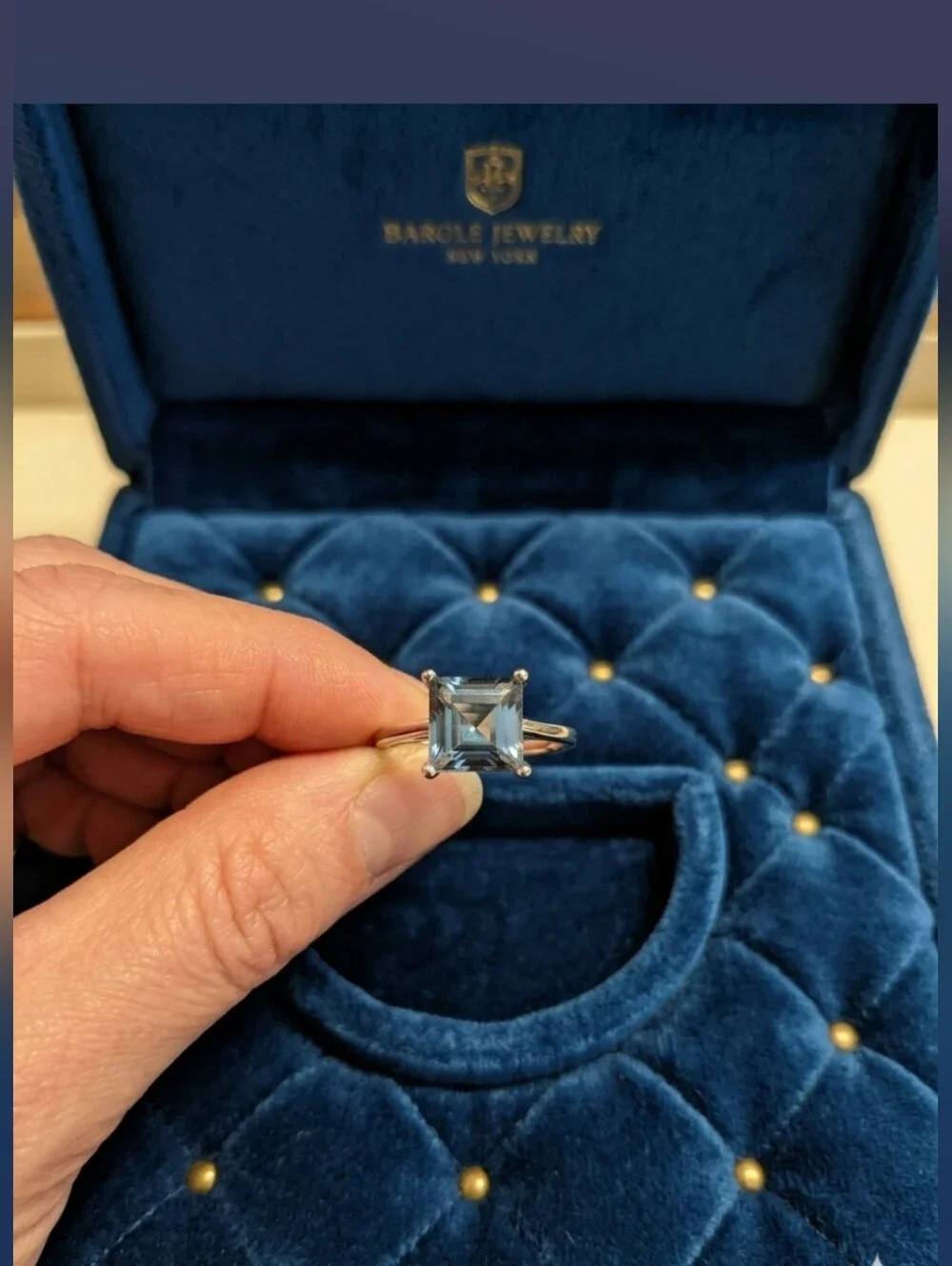 🔹Natural Starry Blue Quartz Statement Ring 925 Sterling Silver Adjustable🔹$499